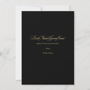 Invitación de Boda de Lujo en Oro Negro & G Eleg