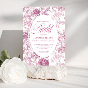 Invitación de boda de lujo en rosa oro con toile f