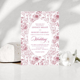 Invitación de boda de lujo en tono rosa polvorient