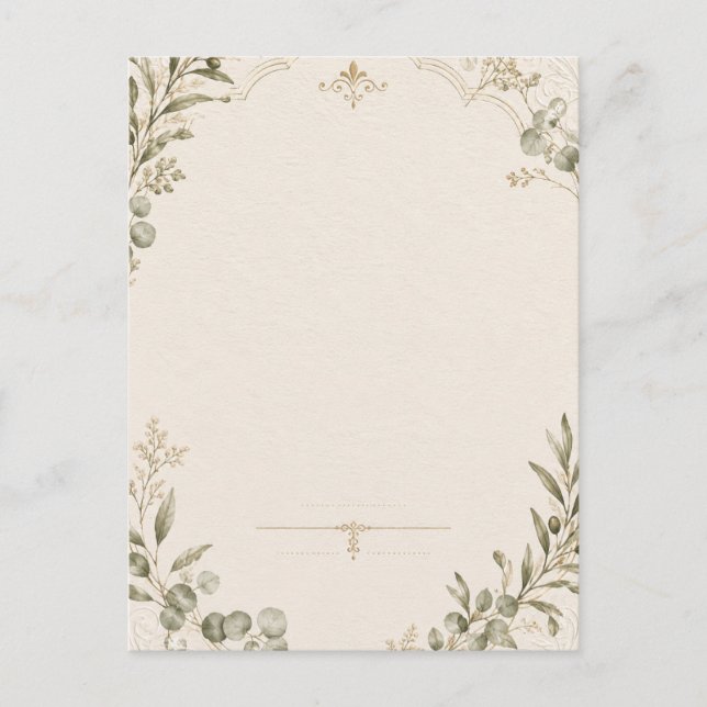 Invitación de boda de lujo – estilo marfil minimal (Anverso)