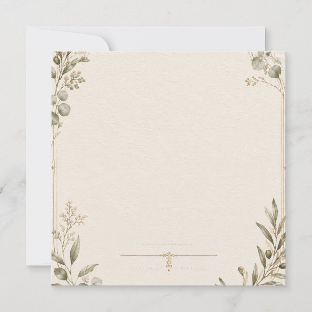 Invitación de boda de lujo – estilo marfil minimal (Anverso)