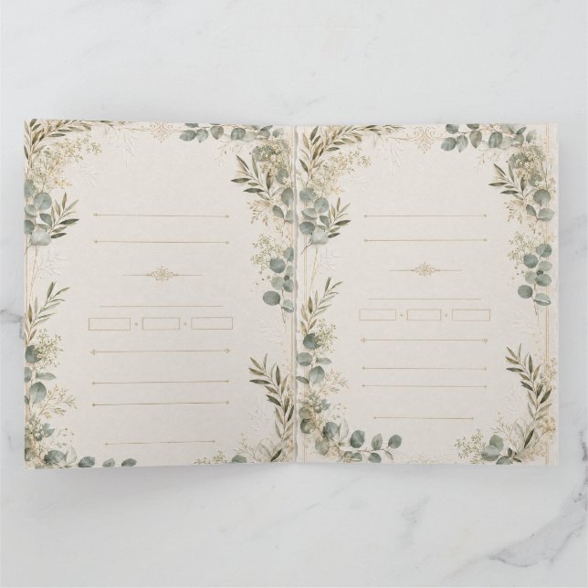 Invitación de boda de lujo – estilo marfil minimal (Interior)
