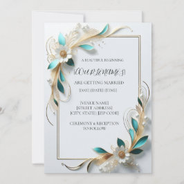 Invitación de boda de lujo floral romántica modern