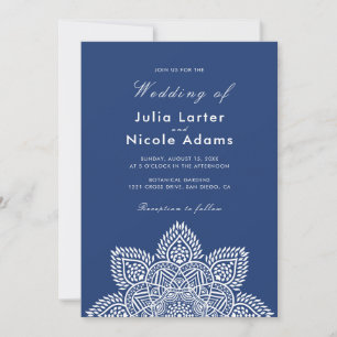 Invitación de boda de lujo metálico con brillo geo