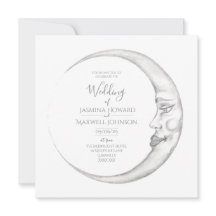 Invitación de boda de luna creciente