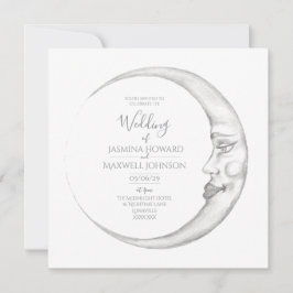 Invitación de boda de luna creciente