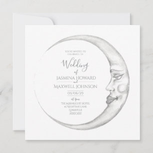 Invitación de boda de luna creciente