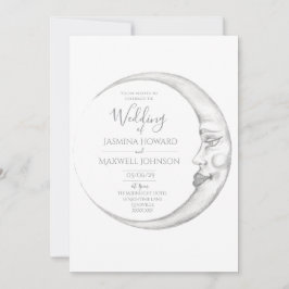 Invitación de boda de luna creciente