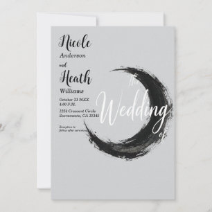 Invitación de Boda de Luna Creciente Mínima