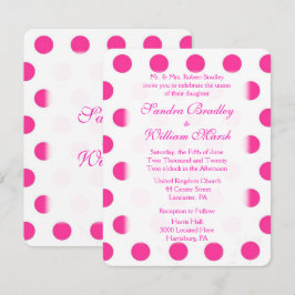 Invitación de Boda de Lunares Rosados