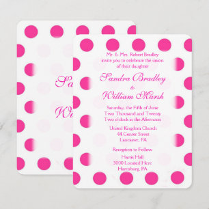 Invitación de Boda de Lunares Rosados