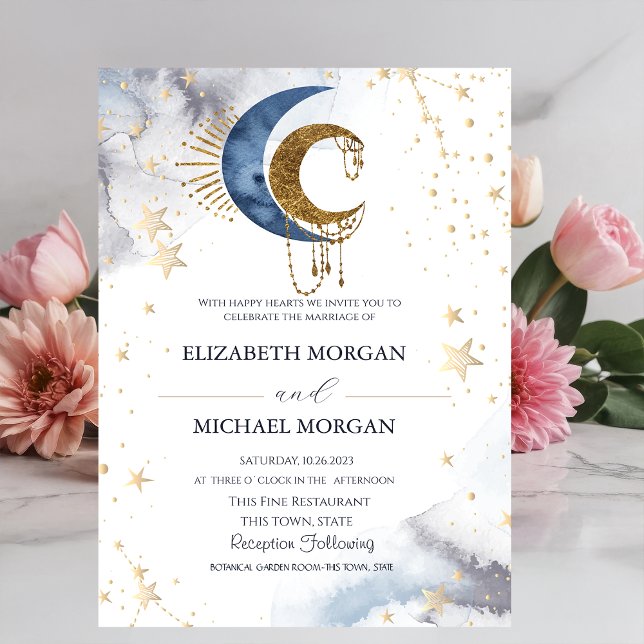 Invitación de Boda de Lunas y Estrellas Celestiale (Subido por el creador)