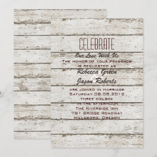 invitación de boda de madera de granero rústico vi