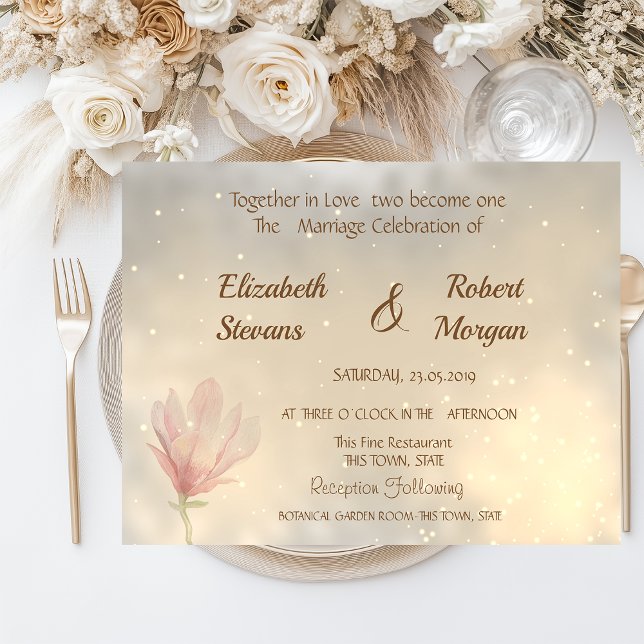 Invitación de Boda de Magnolia Elegante (Subido por el creador)