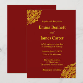 Invitación de boda de Mandala Gold