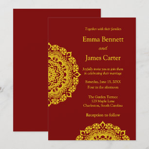 Invitación de boda de Mandala Gold