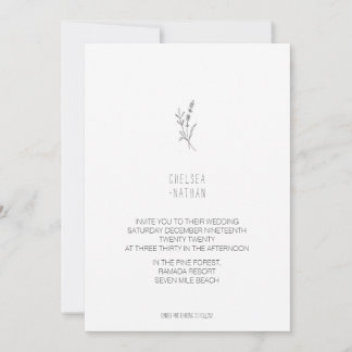 Invitación de boda de marfil minimalista única