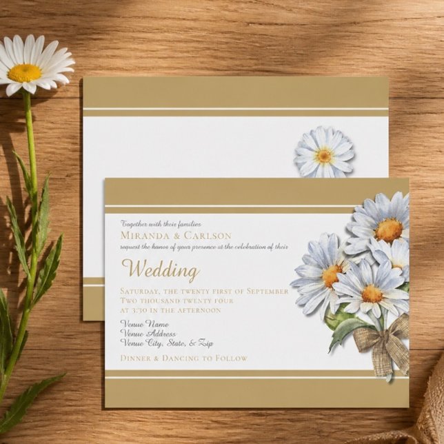 Invitación de boda de margarita feliz (Subido por el creador)