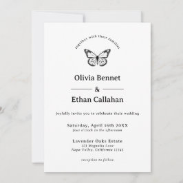 Invitación de boda de mariposa