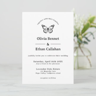 Invitación de boda de mariposa