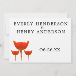 Invitación de boda de mariposa amapola naranja y g