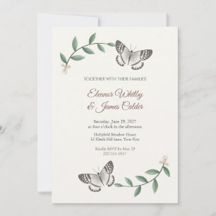 Invitación de Boda de Mariposa Blanca Mármol