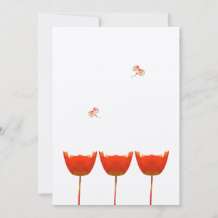 Invitación de boda de mariposa de amapolas corales