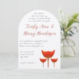 Invitación de boda de mariposa de amapolas grises