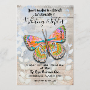 Invitación de boda de mariposa Spring Fling