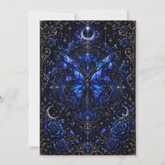 Invitación de boda de mariposa zafiro celestial