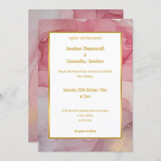 INVITACIÓN DE BODA DE MÁRMOL DE RUBOR ROSA LUXE