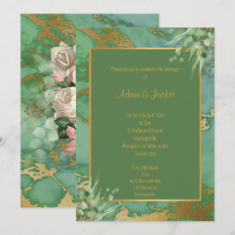 INVITACIÓN DE BODA DE MÁRMOL EUCALÍPTUS VERDE SAGE