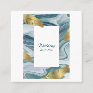 Invitación de boda de mármol líquido azul | El Pre