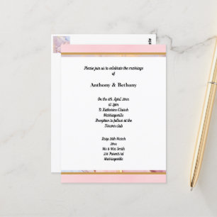 INVITACIÓN DE BODA DE MÁRMOL ORO LUXE PASTEL