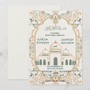 Invitación de boda de mezquita islámica