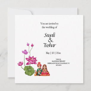 Invitación de boda de modelo de varianza