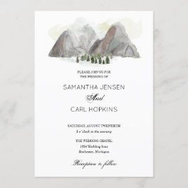 invitación de boda de montaña acuarela