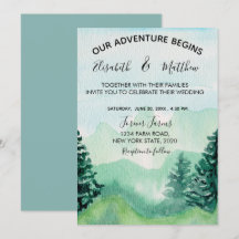 Invitación de boda de montaña acuarela