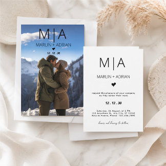 Invitación de Boda de Montaña de Invierno