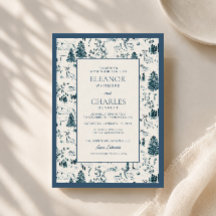 Invitación de boda de montaña de invierno de toile