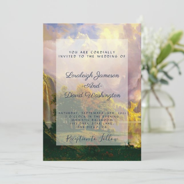 Invitación de boda de montañas (Anverso de pie)