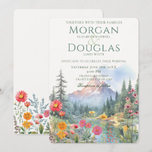 Invitación de Boda de Montañas y Corriente de Vera