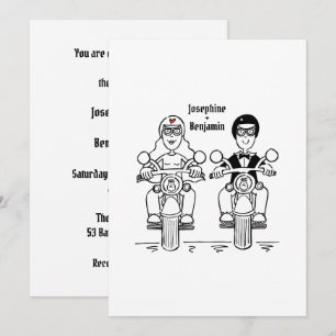 Invitación de boda de motocicleta para motociclist