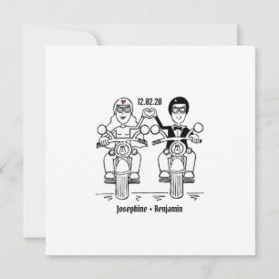 Invitación de boda de motocicleta para motociclist