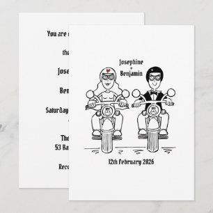 Invitación de boda de motocicleta para motociclist