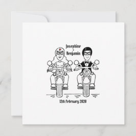 Invitación de boda de motocicleta personalizada pa