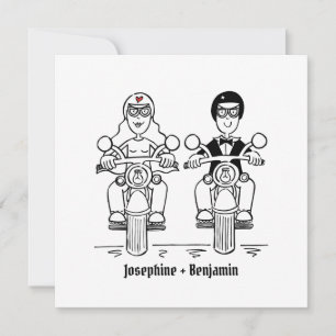 Invitación de boda de motocicleta personalizada pa
