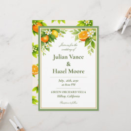Invitación de Boda de Naranja y Limón de Jardín de
