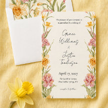 Invitación de boda de narciso del jardín de flor d