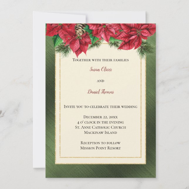 Invitación de boda de Navidad (Anverso)
